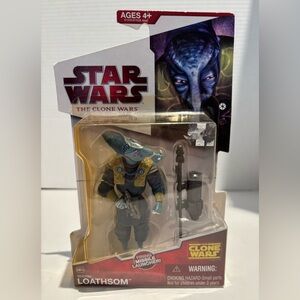 Star Wars Clone Wars Whorm Loathsom Action Figure 2009 CW15 Box Light Wear